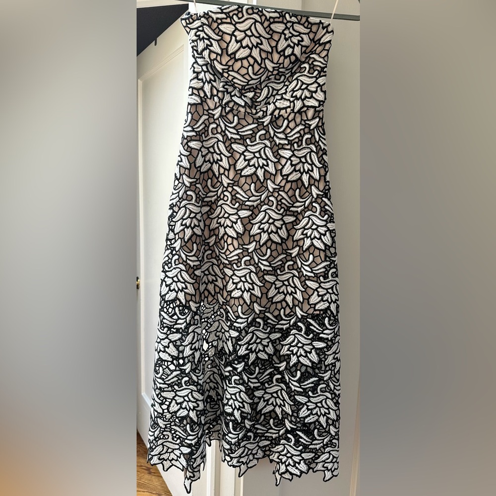 KEEPSAKE the Label Black and Cream Embroidered Dress